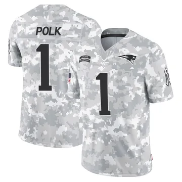 Youth New England Patriots Ja'Lynn Polk Arctic Camo Limited 2024 Salute to Service Jersey By Nike