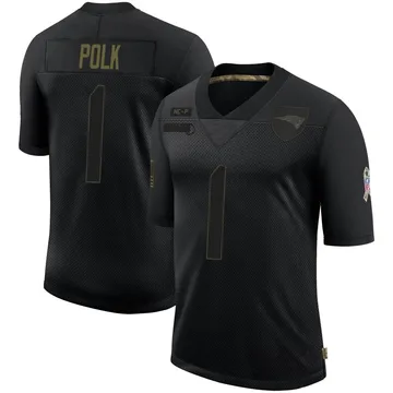 Youth New England Patriots Ja'Lynn Polk Black Limited 2020 Salute To Service Jersey By Nike