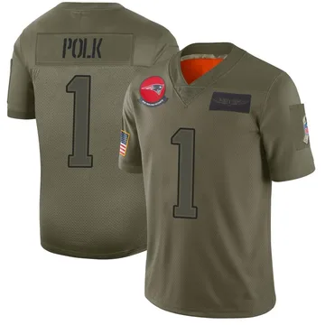 Youth New England Patriots Ja'Lynn Polk Camo Limited 2019 Salute to Service Jersey By Nike