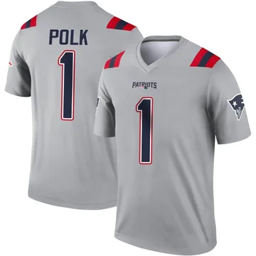 Youth New England Patriots Ja'Lynn Polk Gray Legend Inverted Jersey By Nike