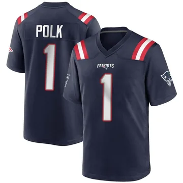 Youth New England Patriots Ja'Lynn Polk Navy Blue Game Team Color Jersey By Nike