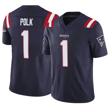 Youth New England Patriots Ja'Lynn Polk Navy Limited Vapor F.U.S.E. Jersey By Nike