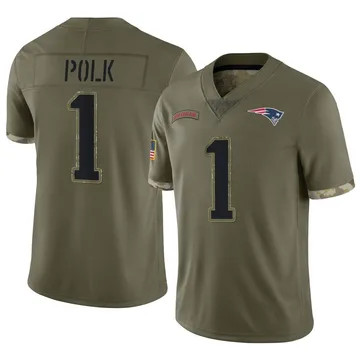 Youth New England Patriots Ja'Lynn Polk Olive Limited 2022 Salute To Service Jersey By Nike