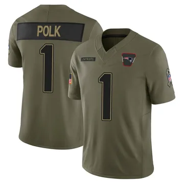 Youth New England Patriots Ja'Lynn Polk Olive Limited 2025 Salute to Service Jersey By Nike