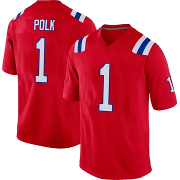 Youth New England Patriots Ja'Lynn Polk Red Game Alternate Jersey By Nike