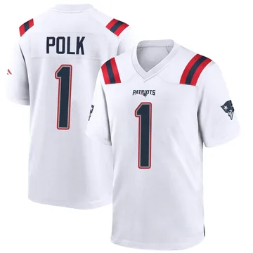 Youth New England Patriots Ja'Lynn Polk White Game Jersey By Nike