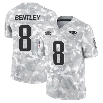 Youth New England Patriots Ja'Whaun Bentley Arctic Camo Limited 2024 Salute to Service Jersey By Nike