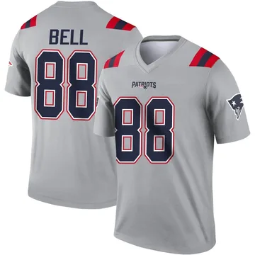 Youth New England Patriots Jaheim Bell Gray Legend Inverted Jersey By Nike
