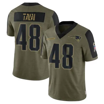 Youth New England Patriots Jahlani Tavai Olive Limited 2021 Salute To Service Jersey By Nike