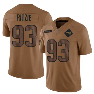 Youth New England Patriots Jahvaree Ritzie Brown Limited 2023 Salute To Service Jersey By Nike