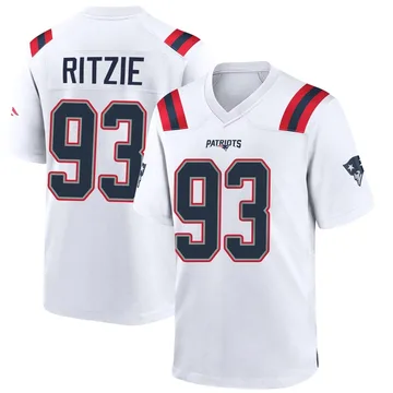 Youth New England Patriots Jahvaree Ritzie White Game Jersey By Nike