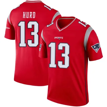Youth New England Patriots Jalen Hurd Red Legend Inverted Jersey By Nike