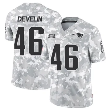 Youth New England Patriots James Develin Arctic Camo Limited 2024 Salute to Service Jersey By Nike
