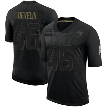 Youth New England Patriots James Develin Black Limited 2020 Salute To Service Jersey By Nike