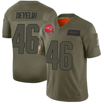 Youth New England Patriots James Develin Camo Limited 2019 Salute to Service Jersey By Nike