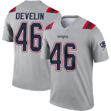 Youth New England Patriots James Develin Gray Legend Inverted Jersey By Nike