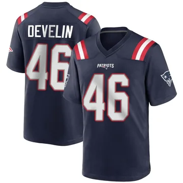 Youth New England Patriots James Develin Navy Blue Game Team Color Jersey By Nike