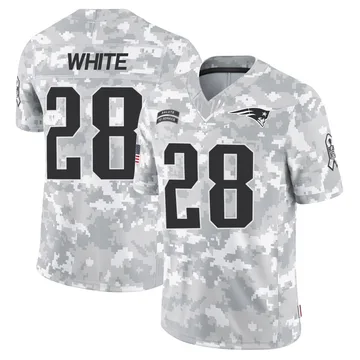 Youth New England Patriots James White Arctic Camo Limited 2024 Salute to Service Jersey By Nike