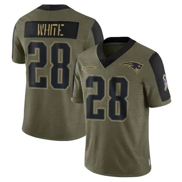 Youth New England Patriots James White Olive Limited 2021 Salute To Service Jersey By Nike