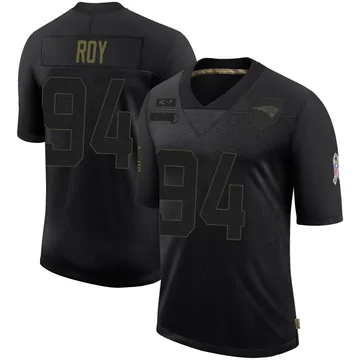Youth New England Patriots Jaquelin Roy Black Limited 2020 Salute To Service Jersey By Nike
