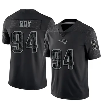 Youth New England Patriots Jaquelin Roy Black Limited Reflective Jersey By Nike