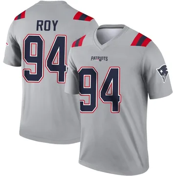 Youth New England Patriots Jaquelin Roy Gray Legend Inverted Jersey By Nike