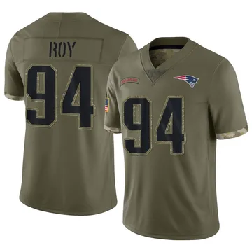 Youth New England Patriots Jaquelin Roy Olive Limited 2022 Salute To Service Jersey By Nike