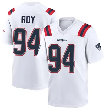 Youth New England Patriots Jaquelin Roy White Game Jersey By Nike