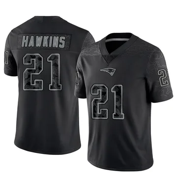 Youth New England Patriots Jaylinn Hawkins Black Limited Reflective Jersey By Nike