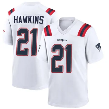 Youth New England Patriots Jaylinn Hawkins White Game Jersey By Nike