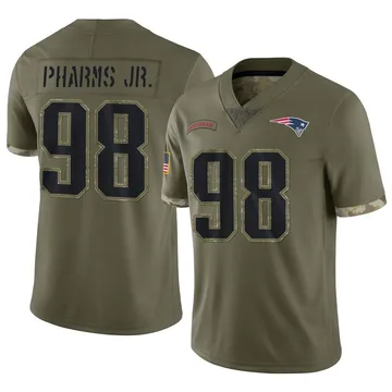 Youth New England Patriots Jeremiah Pharms Jr. Olive Limited 2022 Salute To Service Jersey By Nike