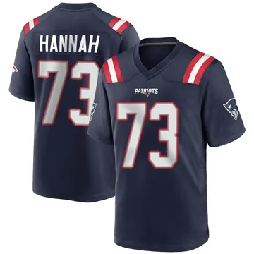 Youth New England Patriots John Hannah Navy Blue Game Team Color Jersey By Nike