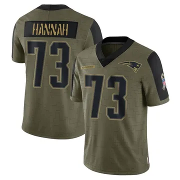 Youth New England Patriots John Hannah Olive Limited 2021 Salute To Service Jersey By Nike