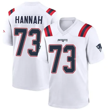 Youth New England Patriots John Hannah White Game Jersey By Nike