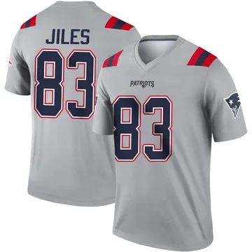 Youth New England Patriots John Jiles Gray Legend Inverted Jersey By Nike