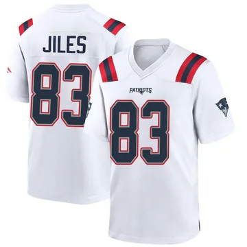 Youth New England Patriots John Jiles White Game Jersey By Nike