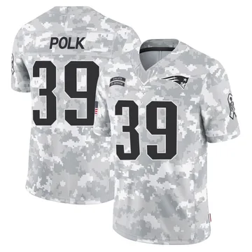 Youth New England Patriots Jordan Polk Arctic Camo Limited 2024 Salute to Service Jersey By Nike