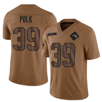 Youth New England Patriots Jordan Polk Brown Limited 2023 Salute To Service Jersey By Nike
