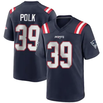 Youth New England Patriots Jordan Polk Navy Blue Game Team Color Jersey By Nike
