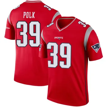 Youth New England Patriots Jordan Polk Red Legend Inverted Jersey By Nike