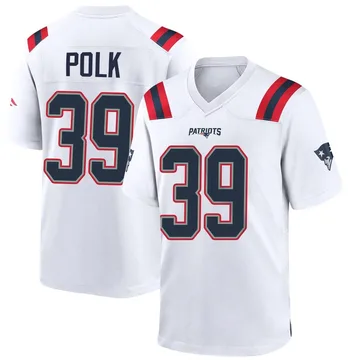 Youth New England Patriots Jordan Polk White Game Jersey By Nike