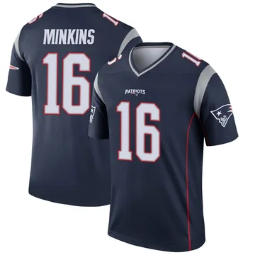 Youth New England Patriots Josh Minkins Navy Legend Jersey By Nike