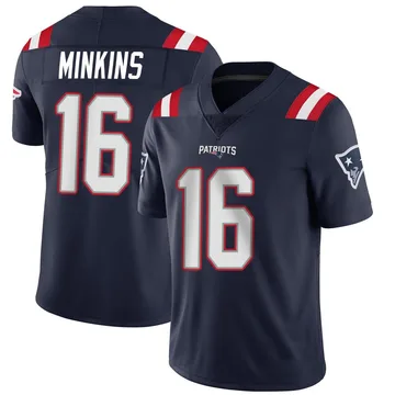Youth New England Patriots Josh Minkins Navy Limited Team Color Vapor Untouchable Jersey By Nike