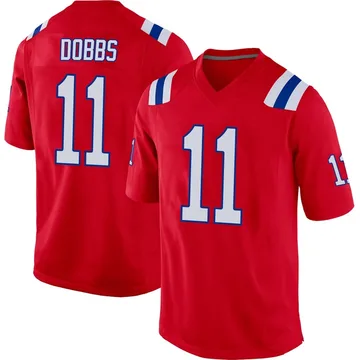 Youth New England Patriots Joshua Dobbs Red Game Alternate Jersey By Nike