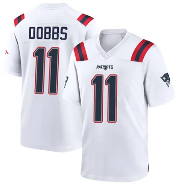 Youth New England Patriots Joshua Dobbs White Game Jersey By Nike