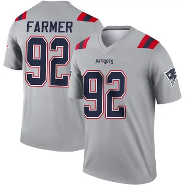 Youth New England Patriots Joshua Farmer Gray Legend Inverted Jersey By Nike
