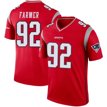 Youth New England Patriots Joshua Farmer Red Legend Inverted Jersey By Nike