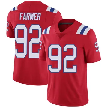 Youth New England Patriots Joshua Farmer Red Limited Vapor Untouchable Alternate Jersey By Nike