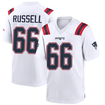 Youth New England Patriots Jotham Russell White Game Jersey By Nike