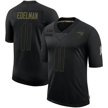 Youth New England Patriots Julian Edelman Black Limited 2020 Salute To Service Jersey By Nike